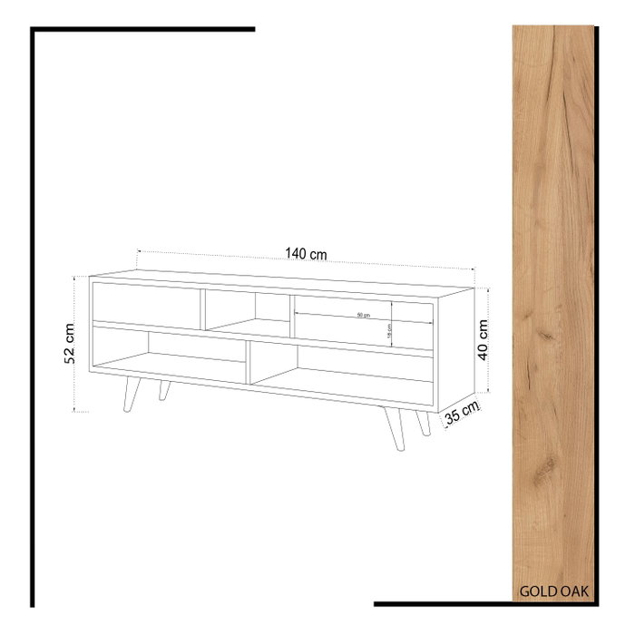 Hanah Home Glasgow Soporte de TV Roble y Blanco Hanah Home Glasgow Soporte de TV Roble y Blanco